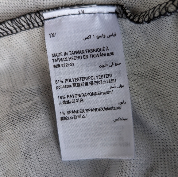 JM Collection Colorblock Marble Print Quilted ¾ Sleeve Jacket Black White- sz 1X - Picture 7 of 11